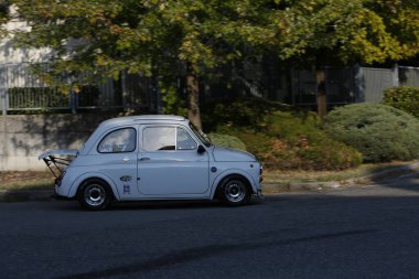 Bibbiano-Reggio Emilia Italy - 07 15 2015 : Free rally of vintage cars in the town square Fiat 500 sport. High quality photo