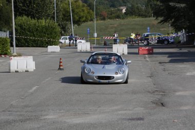 Bibbiano-Reggio Emilia Italy - 07 15 2015 : Free rally of vintage cars in the town square Lotus Elise. High quality photo