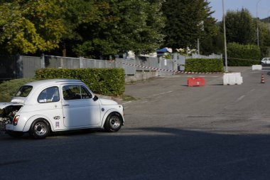 Bibbiano-Reggio Emilia Italy - 07 15 2015 : Free rally of vintage cars in the town square Fiat 500 sport. High quality photo