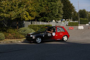 Bibbiano-Reggio Emilia Italy - 07 15 2015 : Free rally of vintage cars in the town square Renault 5 Gt Turbo Race Car. High quality photo