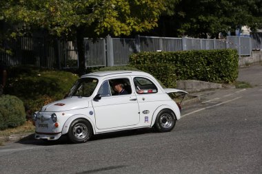 Bibbiano-Reggio Emilia Italy - 07 15 2015 : Free rally of vintage cars in the town square Fiat 500 sport. High quality photo