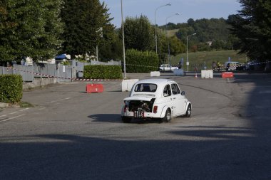 Bibbiano-Reggio Emilia Italy - 07 15 2015 : Free rally of vintage cars in the town square Fiat 500 sport. High quality photo