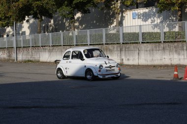 Bibbiano-Reggio Emilia Italy - 07 15 2015 : Free rally of vintage cars in the town square Fiat 500 sport. High quality photo