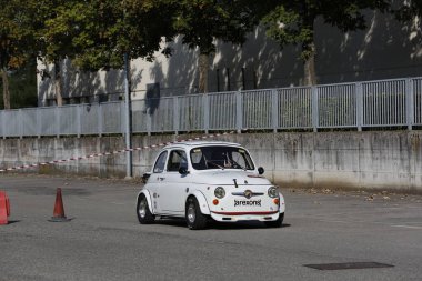 Bibbiano-Reggio Emilia Italy - 07 15 2015 : Free rally of vintage cars in the town square Fiat 500 sport. High quality photo