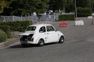 Bibbiano-Reggio Emilia Italy - 07 15 2015 : Free rally of vintage cars in the town square Fiat 500 sport. High quality photo