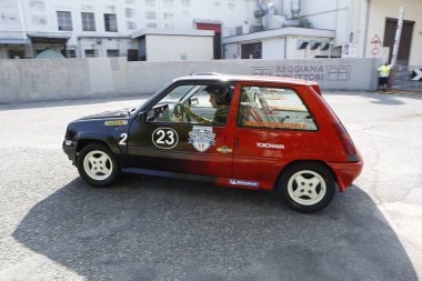Bibbiano-Reggio Emilia Italy - 07 15 2015 : Free rally of vintage cars in the town square Renault 5 Gt Turbo Race Car. High quality photo