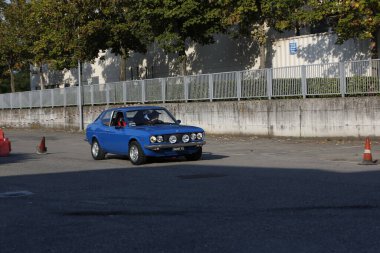 Bibbiano-Reggio Emilia Italy - 07 15 2015 : Free rally of vintage cars in the town square Fiat Rally 124. High quality photo