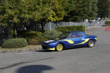 Bibbiano-Reggio Emilia Italy - 07 15 2015 : Free rally of vintage cars in the town square Fiat x19 proto. High quality photo