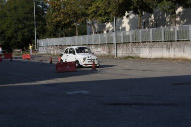 Bibbiano-Reggio Emilia Italy - 07 15 2015 : Free rally of vintage cars in the town square Fiat 500 sport. High quality photo