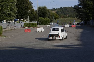 Bibbiano-Reggio Emilia Italy - 07 15 2015 : Free rally of vintage cars in the town square Fiat 500 sport. High quality photo