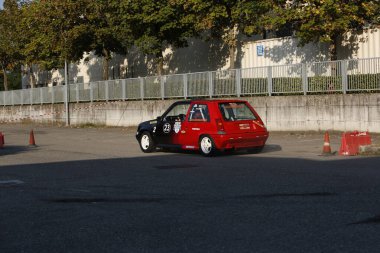 Bibbiano-Reggio Emilia Italy - 07 15 2015 : Free rally of vintage cars in the town square Renault 5 Gt Turbo Race Car. High quality photo