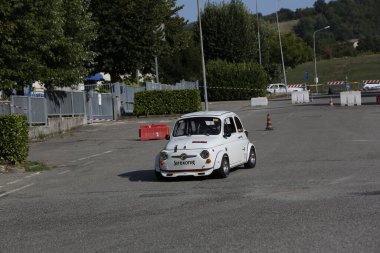 Bibbiano-Reggio Emilia Italy - 07 15 2015 : Free rally of vintage cars in the town square Fiat 500 sport. High quality photo