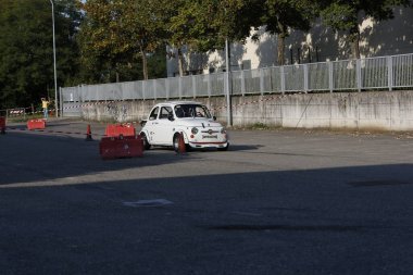 Bibbiano-Reggio Emilia Italy - 07 15 2015 : Free rally of vintage cars in the town square Fiat 500 sport. High quality photo