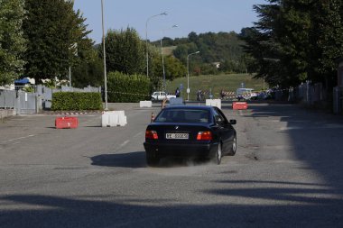 Bibbiano-Reggio Emilia Italy - 07 15 2015 : Free rally of vintage cars in the town square Bmw M3 e36. High quality photo
