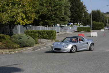 Bibbiano-Reggio Emilia Italy - 07 15 2015 : Free rally of vintage cars in the town square Lotus Elise. High quality photo