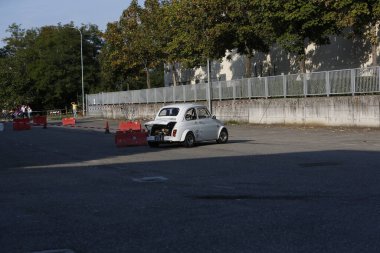 Bibbiano-Reggio Emilia Italy - 07 15 2015 : Free rally of vintage cars in the town square Fiat 500 sport. High quality photo