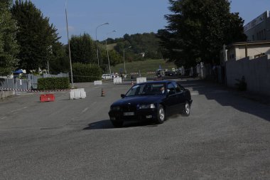 Bibbiano-Reggio Emilia Italy - 07 15 2015 : Free rally of vintage cars in the town square Bmw M3 e36. High quality photo