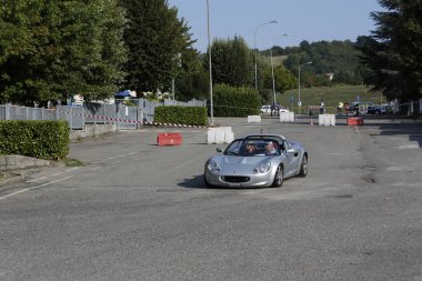 Bibbiano-Reggio Emilia Italy - 07 15 2015 : Free rally of vintage cars in the town square Lotus Elise. High quality photo