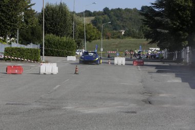 Bibbiano-Reggio Emilia Italy - 07 15 2015 : Free rally of vintage cars in the town square Fiat x19 proto. High quality photo