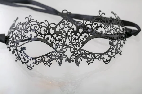 Black Venetian Style Metal Mask High Quality Photo — Stockfoto