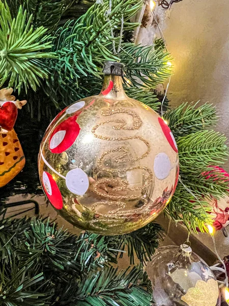 Decorated Glass Ball Handmade Christmas Tree Decoration High Quality Photo — 图库照片