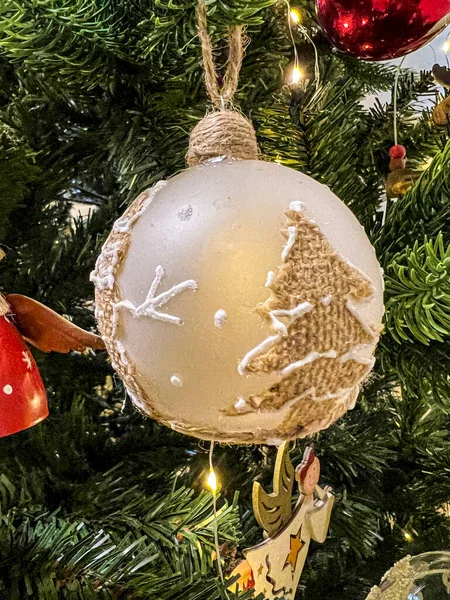 Decorated Glass Ball Handmade Christmas Tree Decoration High Quality Photo — Foto Stock
