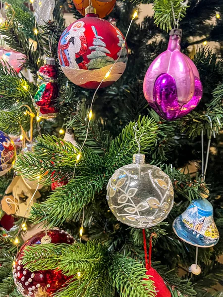 Decorated Glass Ball Handmade Christmas Tree Decoration High Quality Photo — Stock Photo, Image