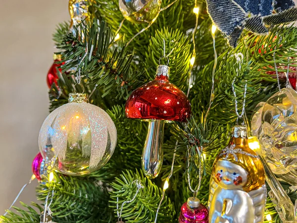 Decorated Glass Ball Handmade Christmas Tree Decoration High Quality Photo — Fotografia de Stock
