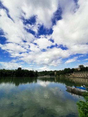 confluence of the river Adda and Brembo overview. High quality photo