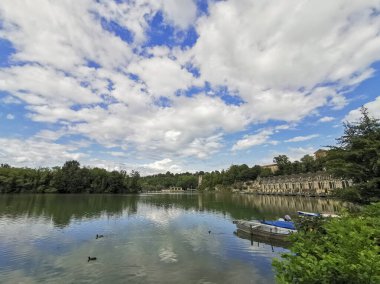 confluence of the river Adda and Brembo overview. High quality photo
