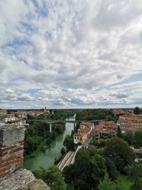 confluence of the river Adda and Brembo overview. High quality photo