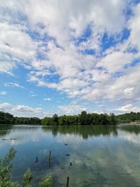 confluence of the river Adda and Brembo overview. High quality photo