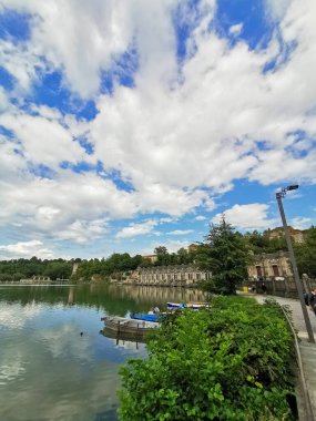 confluence of the river Adda and Brembo overview. High quality photo