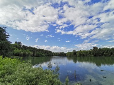 confluence of the river Adda and Brembo overview. High quality photo