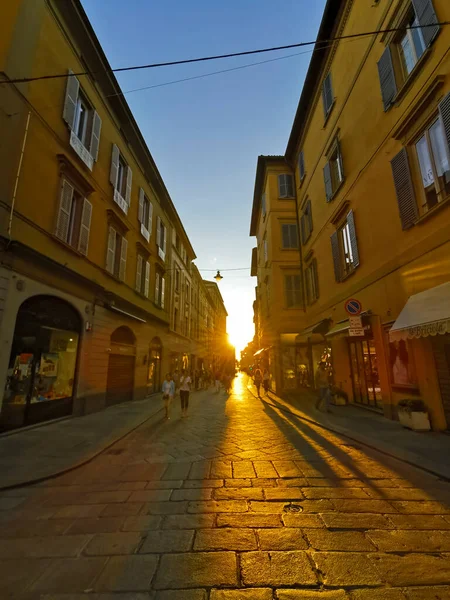 Sunset Sun Streets Center Reggio Emilia High Quality Photo — Stok fotoğraf