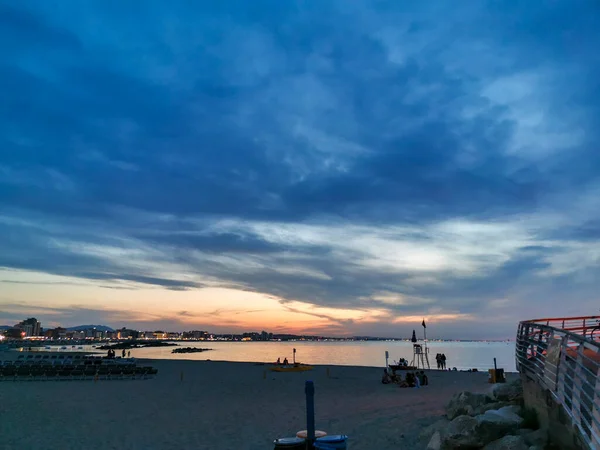 Sunset Port Cattolica Rimini Italy High Quality Photo — Foto Stock