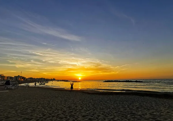 Beach Italy Romagna Riviera Sunset High Quality Photo — Stock fotografie
