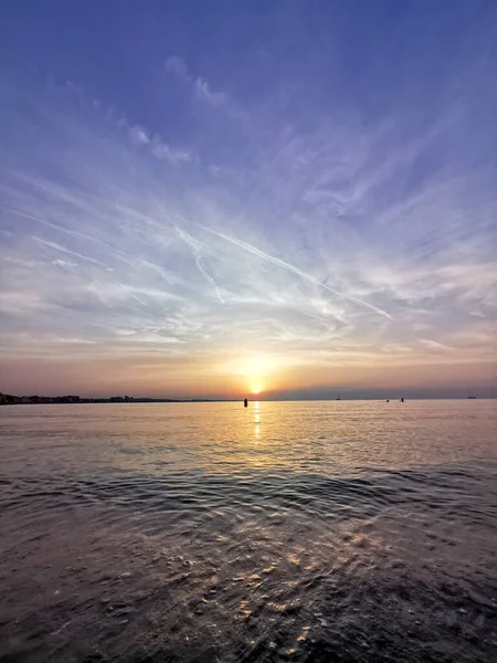 Reflection Sea Waves Sunset High Quality Photo — Stok Foto