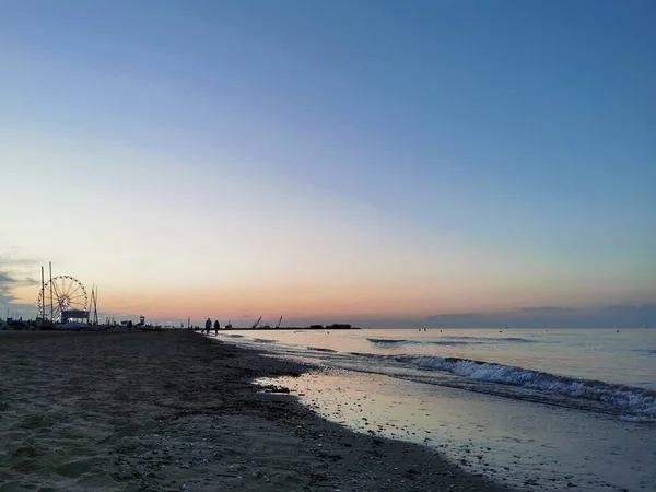 Rimini Beach Italy Sunset High Quality Photo — 스톡 사진