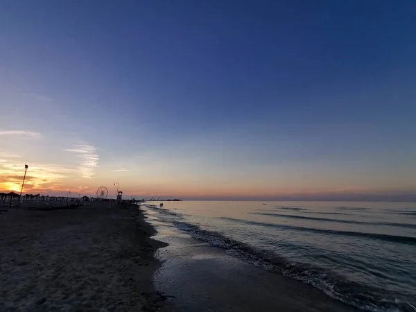 Rimini Beach Italy Sunset High Quality Photo — Foto de Stock