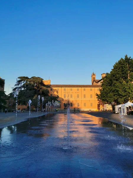 Reggio Emilia Victory Square Front Valli Theater Sunset High Quality — Stockfoto