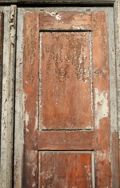 Старая Деревянная Антикварная Дверь Разрушенной Краской Высокое Качество Фото — стоковое фото