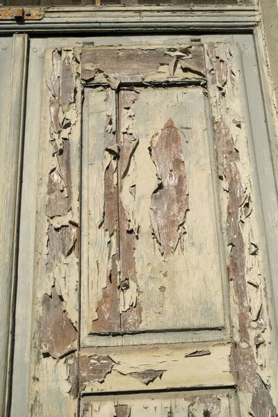Old Wooden Antique Door Ruined Paint High Quality Photo — Foto de Stock