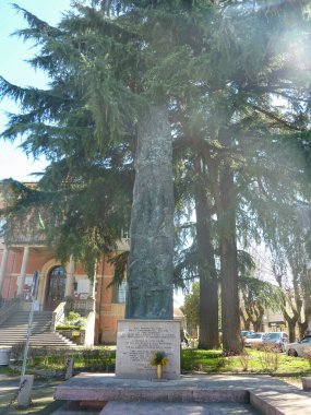 Bibbiano Reggio Emilia municipality and war memorial of the Second World War. High quality photo