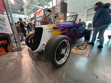 Verona, Italy - 2018 01 12 : MBE Verona Bike Expo Bike and Custom car exibituon - muscle car road race custom. High quality photo