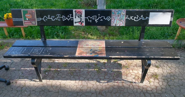 Turin Italy 2022 Piazza Moncenisio Mau Bench Decorated Style Famous — Foto Stock