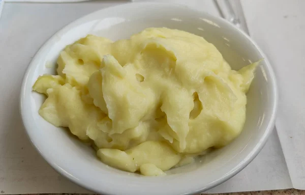 Purè Patate Piatto Bianco Foto Alta Qualità — Foto Stock