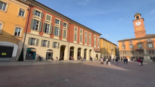 Reggio Emilia Ιταλία 2023 Επισκόπηση Της Piazza Prampolini Μια Κανονική — Αρχείο Βίντεο