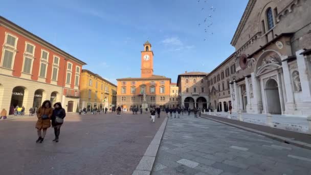 Reggio Emilia Itália 2023 Visão Geral Piazza Prampolini Dia Normal — Vídeo de Stock