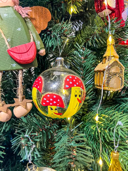 Decorated Glass Ball Handmade Christmas Tree Decoration High Quality Photo — Foto Stock